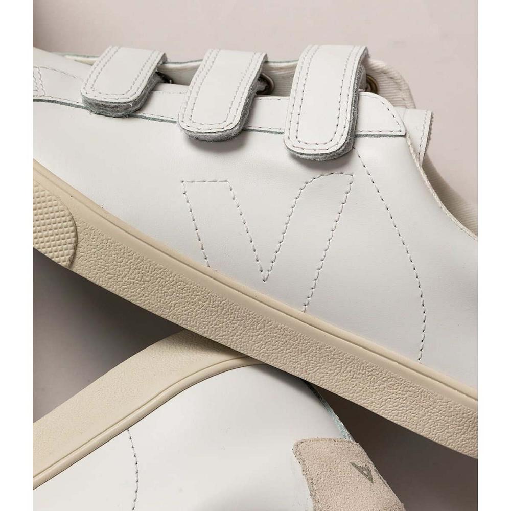 Men's Veja 3-LOCK LEATHER Sneakers White | ZA 303CTV